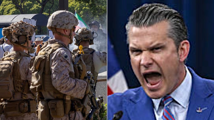 A military commander has asked Defense Secretary Pete Hegseth, right, to redeploy troops who were on duty at the Los Angeles deportation protests.
