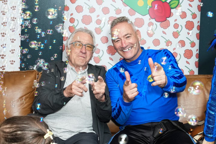 Robert De Niro and Anthony Field of The Wiggles seem to be saying 