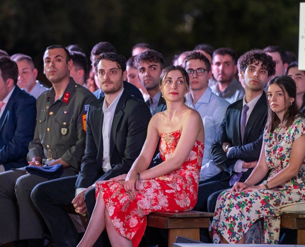 Στιγμιότυπο από την εκδήλωση της απονομής υποτροφιών της Ένωσης Ελλήνων Εφοπλιστών, για το ακαδημαϊκό έτος 2025-2026, στο πλαίσιο του προγράμματός της «ΣΥΝ- ΕΝΩΣΙΣ ΓΙΑ ΤΗΝ ΠΑΙΔΕΙΑ +100 ΥΠΟΤΡΟΦΙΕΣ», την Τρίτη 1 Ιουλίου 2025, στο Ολυμπιείο.