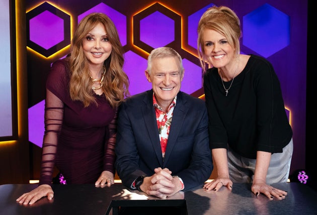 Carol with her Celebrity Puzzling co-stars Jeremy Vine and Sally Lindsay