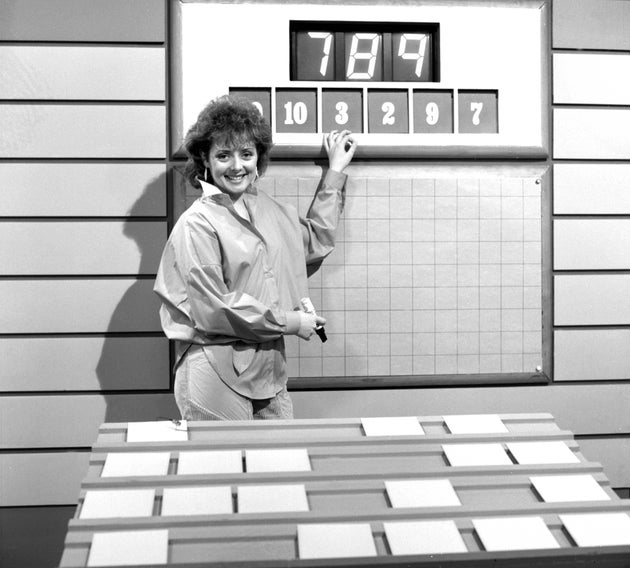 Carol Vorderman pictured in the Countdown studio during the show's early years