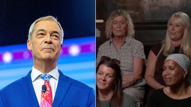 Nigel Farage and a panel of voters who backed Labour in 2024