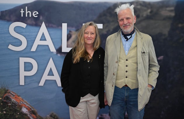 The Salt Path author Raynor Winn and her husband Moth at a screening of the film adaptation of her book earlier this year