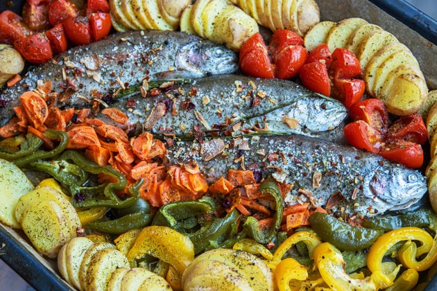 Πέστροφα με λαχανικά