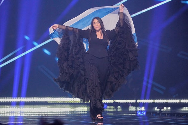 Israeli singer Yuval Raphael on stage during this year's Eurovision final