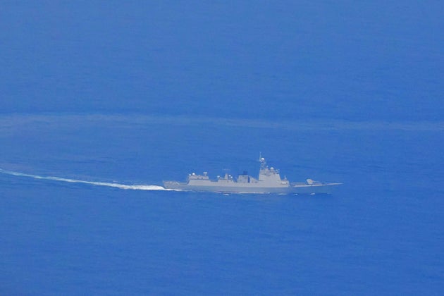 Κινεζικό αντιτορπιλικό κατευθυνόμενων πυραύλων (Taiwan Ministry of National Defense via AP)