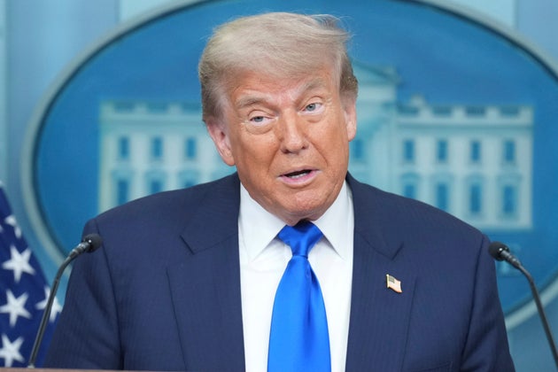 US President Donald Trump speaks to the media, Friday, June 27, 2025, in the briefing room of the White House in Washington. 
