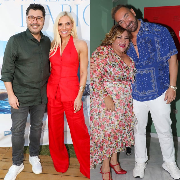 Ο Λάμπρος Κωνσταντάρας με την Ιωάννα Μαλέσκου και η Βίκυ Σταυροπούλου με τον Νίκο Κοκλώνη.