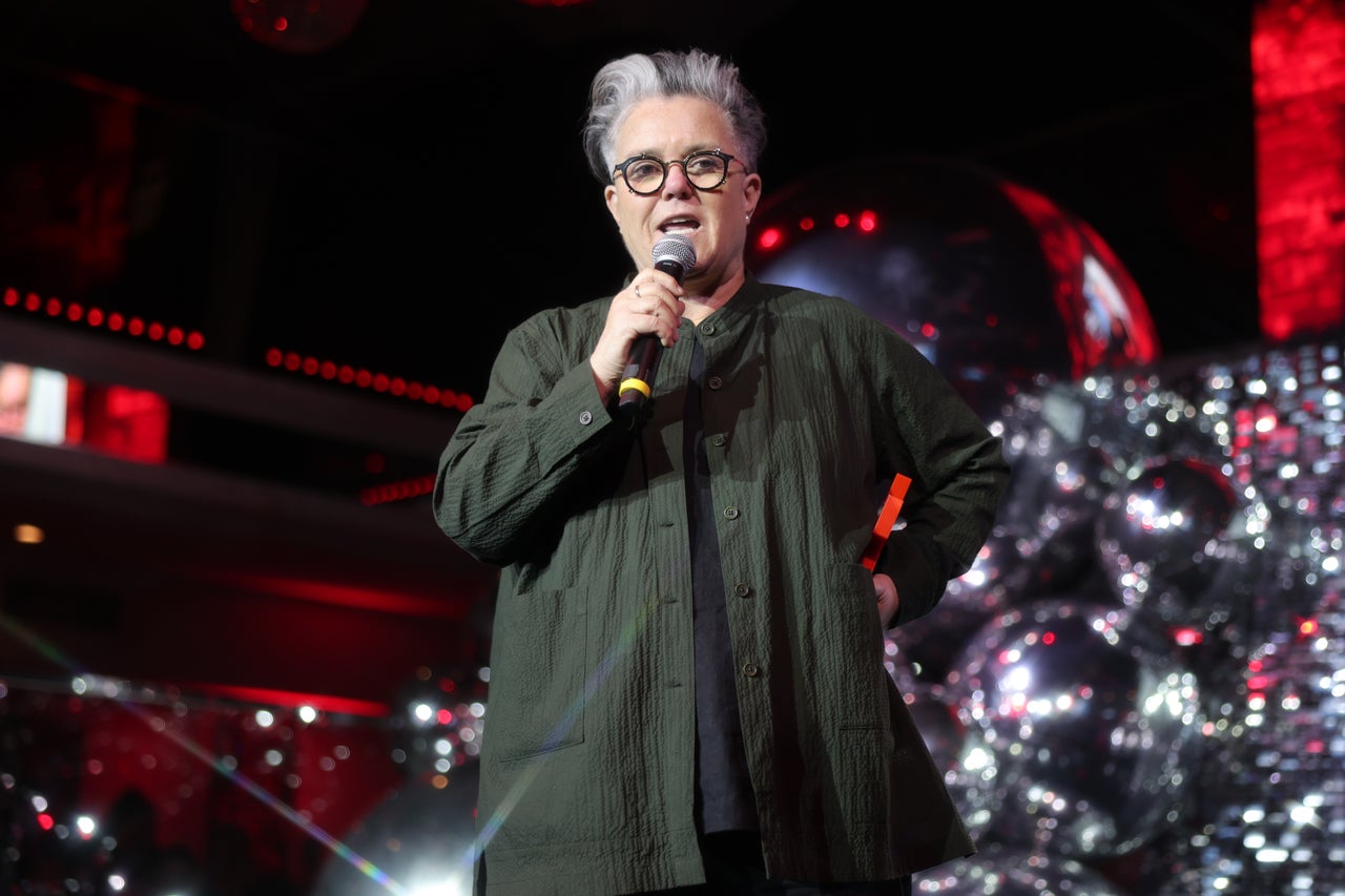 Rosie O'Donnell on stage in March 2024