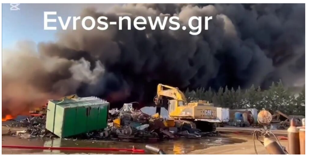 Κόλαση φωτιάς σε εργοστάσιο ανακύκλωσης.