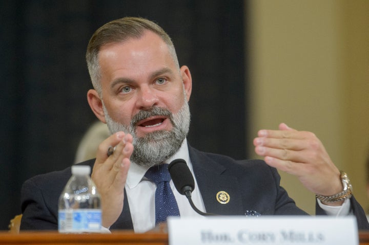 Rep. Cory Mills testifies at the first public hearing of a bipartisan congressional task force investigating the assassination attempts against Donald Trump, at Capitol Hill in Washington on Sept. 26.