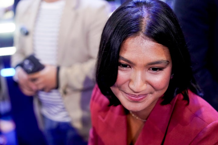 Influencer Deja Foxx, who's running in Arizona's special election to fill a U.S. House seat, is seen during the Democratic National Convention in Chicago last year.