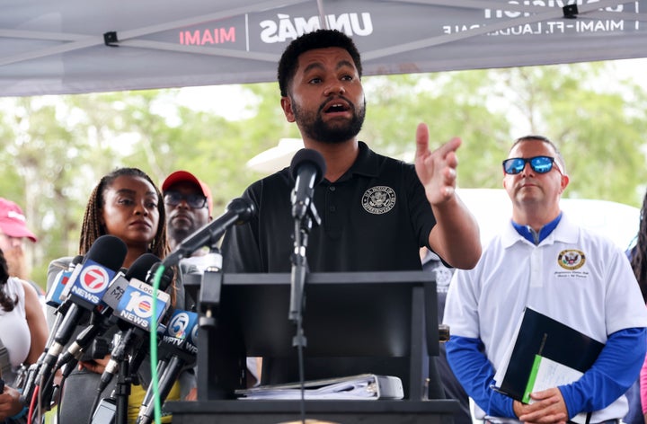 Frost, seen here speaking during a news conference outside the facility over the weekend.