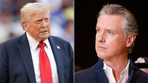 California Governor Gavin Newsom and Donald Trump