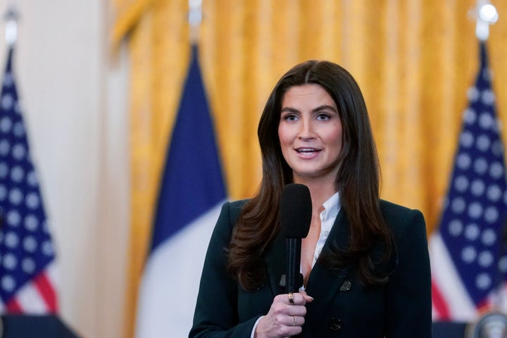 CNN Kaitlan Collins reporter at a White House press conference in February.