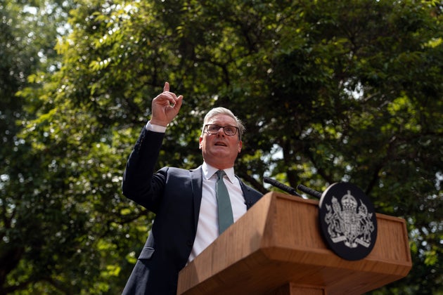 Keir Starmer in the Downing Street garden.