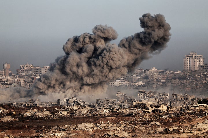 Israel Bombs Gaza's Solely Catholic Church, Killing At Least 3 And Wounding Parish Priest 3 Smoke billows from an Israeli airstrike on the besieged Gaza Strip, on July 17, 2025.