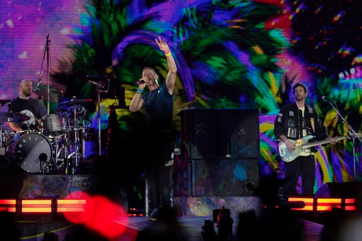 Chris Martin of Coldplay in last night's concert
