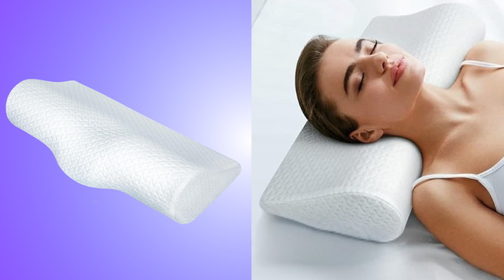 This cervical neck pillow is made with high-density memory foam that users say has ended their neck pain. Get it on sale for Prime members.