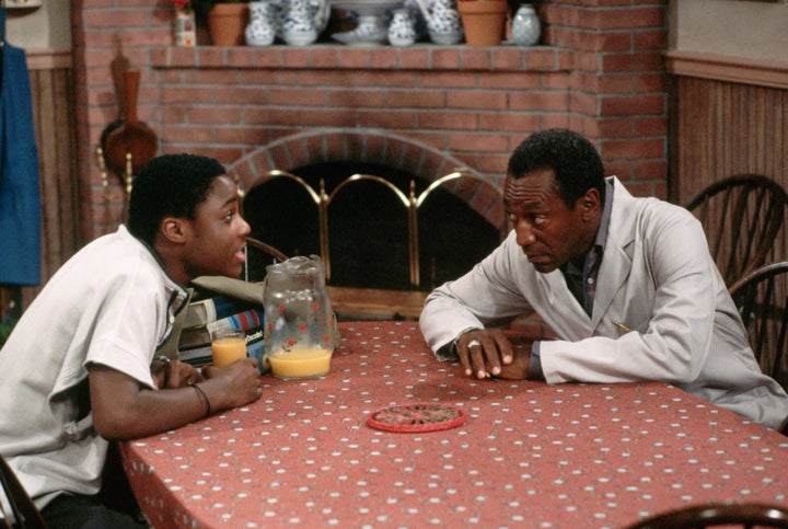 Bill Cosby (right) acts with Malcolm-Jamal Warner in a scene from "The Cosby Show."