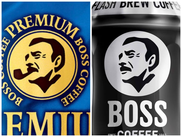 左が日本のBOSSのロゴ、右がタイのBOSSのロゴ。比べてみれば違いは一目瞭然だ