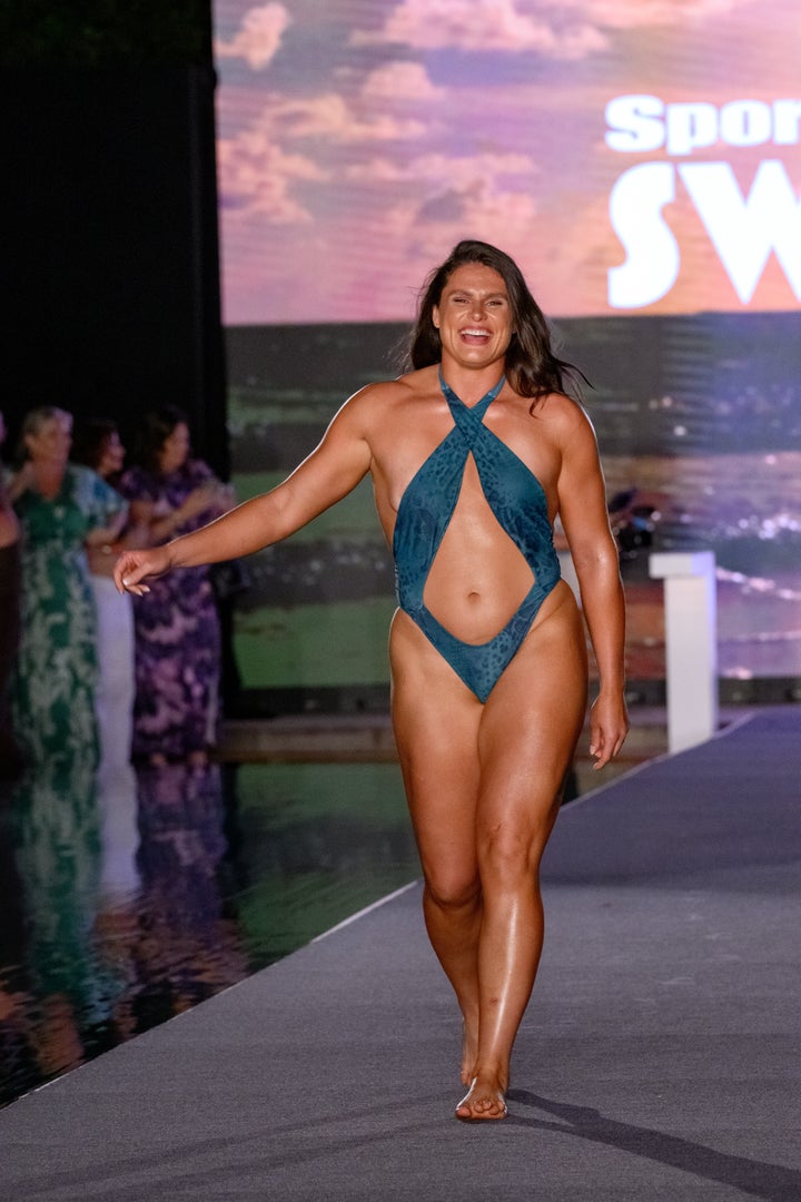 Ilona Maher walks the runway at the Sports Illustrated Swimsuit Runway Show at W South Beach on May 31 in Miami Beach, Florida.