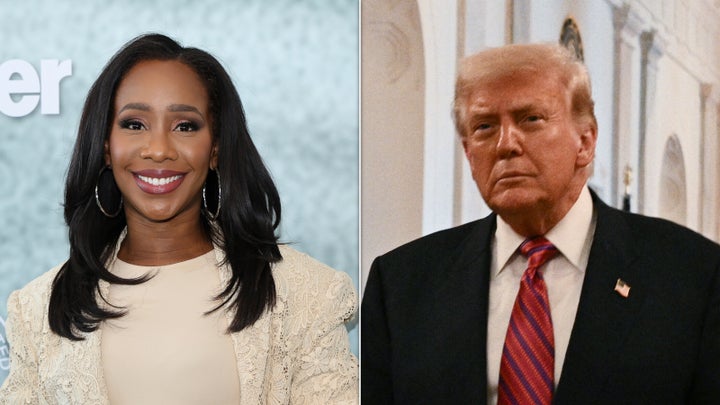 CNN presenter Abby Phillip and President Donald Trump.