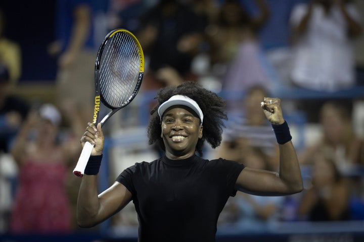 Venus Williams celebrated her victory Tuesday before confirming she was engaged.