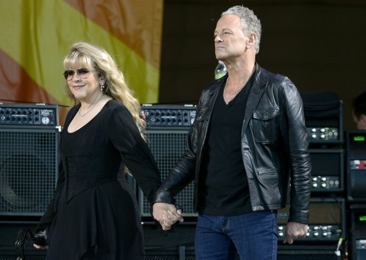 Nicks and Buckingham of Fleetwood Mac take the stage at the 2013 New Orleans Jazz & Heritage Festival at Fair Grounds Race Course on May 4, 2013.