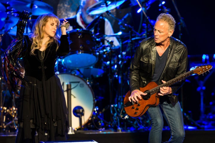 Nicks and Buckingham of Fleetwood Mac perform at Staples Center on July 3, 2013, in Los Angeles, California.