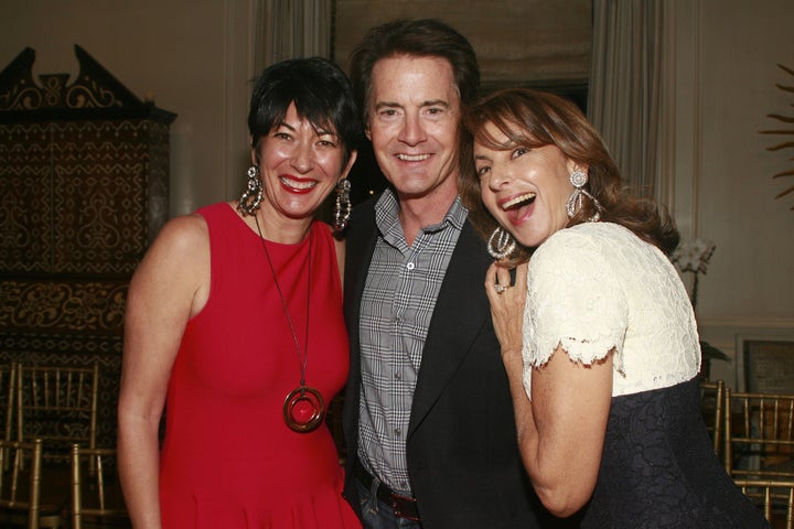 Ghislaine Maxwell, Kyle MacLachlan and Kalliope Rena attend a private party in New York City in 2013.