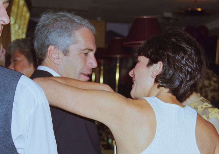 American financier Jeffrey Epstein and British socialite Ghislaine Maxwell attend a London party in honor of Hong Kong businessman David Tang in June 1997.