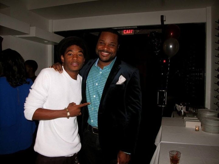 Nadji Jeter com Malcolm-Jamal Warner em sua festa de 18 anos em Beverly Hills.