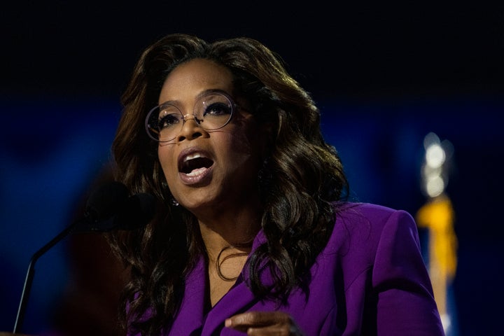 Oprah 1 Representatives of Oprah Winfrey, seen here at the National Democratic Convention of 2024, discredited that the public was blocked to access a private road on its Maui farm during a Tsunami warning.