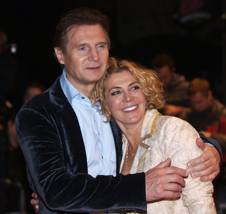 Neeson and his late wife Natasha Richardson at a London premiere in 2008.
