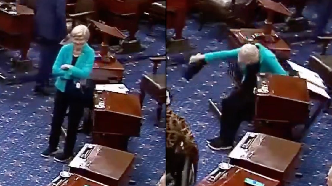 MAGA Ridicules Elizabeth Warren After Minor Fall On The Senate Floor