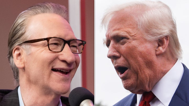 Bill Maher, left, said President Donald Trump's "QAnon base" may now be "turning on" him over the Jeffrey Epstein scandal.