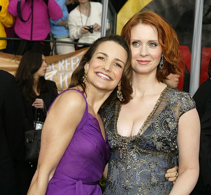 Cynthia Nixon and Kristin Davis share emotional farewells such as 1 Actresses Kristin Davis and Cynthia Nixon attend the tenth part of the annual SCREEN Actors Guild Awards in the Auditorium of the Sanctuary on February 22, 2004 in Los Angeles.