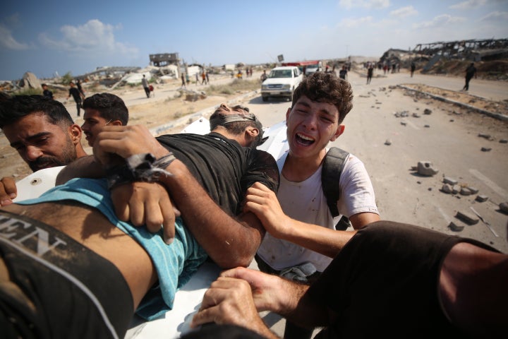 Several Palestinians were killed or wounded after Israeli forces opened fire on those flocking to the Netzarim Corridor to receive limited food supplies, as starvation deepens across Gaza, on Aug. 3, 2025.