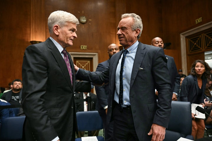 The Secretary of Health and Human Services, Robert F. Kennedy Jr. (right) speaks with Senator Bill Cassidy before an audience of the Senate Committee in May. Cassidy, who was a key vote in Kennedy's confirmation for his current role, now says that HHS leader's vaccine policies are 