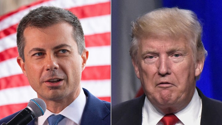Pete Buttigieg and President Donald Trump.