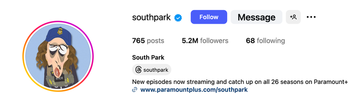 Noem’s melting face on the Instagram account for “South Park.”