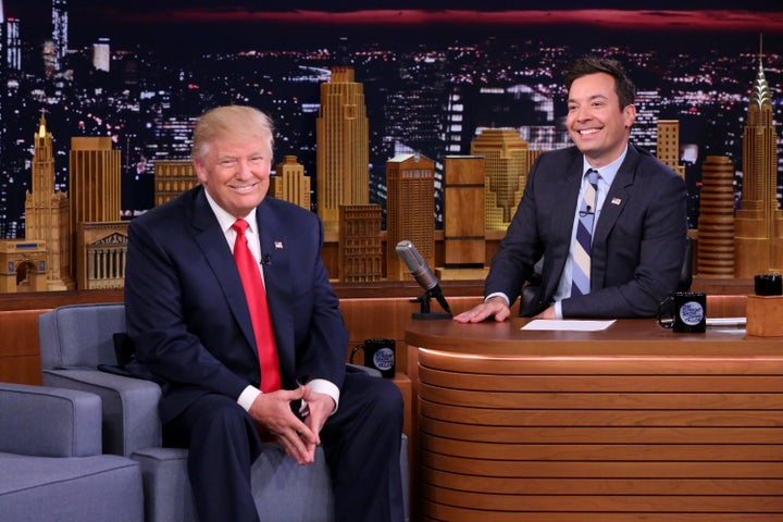 Then-Republican presidential candidate Donald Trump and host Jimmy Fallon on the “Tonight Show” in 2016.