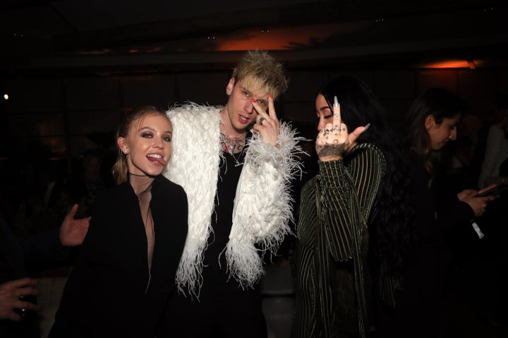 Sydney Sweeney, Machine Gun Kelly and singer Noah Cyrus enjoy a party at West Hollywood in January 2020.