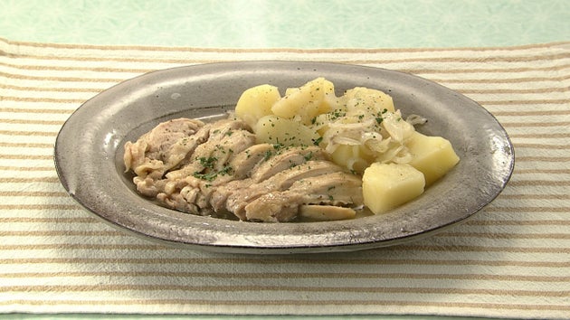 レンジで鶏とじゃがいもの塩だれ煮