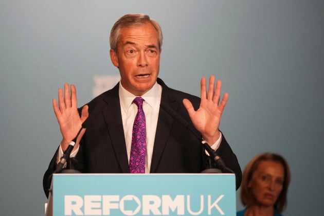 Nigel Farage, leader of Reform UK, speaks at an event in London in May.