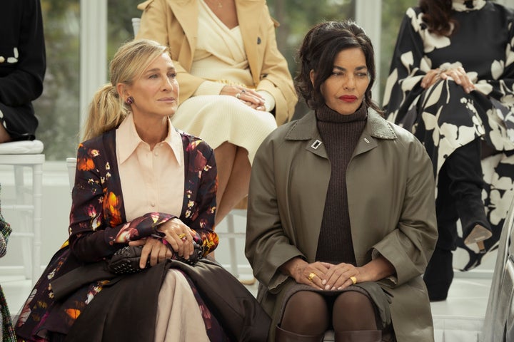 Sarah Jessica Parker as Carrie and Sarita Choudhury as Seema in "And Just Like That."