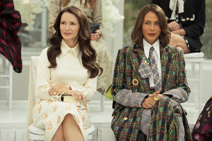 Kristin Davis as Charlotte and Nicole Ari Parker as Lisa Todd Wexley in "And Just Like That... "