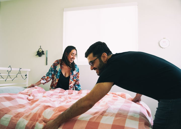 Something as small as making the bed before your trip can create a welcoming environment when you return home.