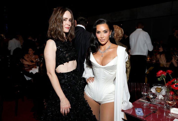 Sarah Paulson and Kim Kardashian attend the Motion Pictures Academy Museum, the fourth annual gala on October 19, 2024 in Los Angeles.
